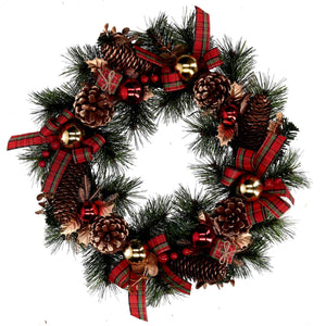 Coroncina rosso scozzese cm Ø45