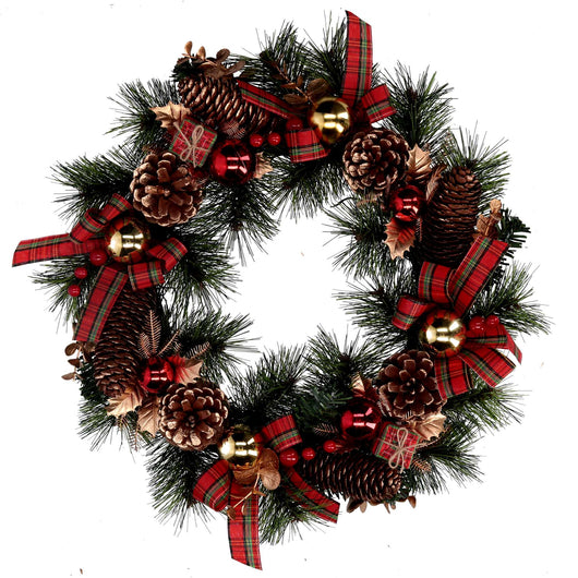 Coroncina rosso scozzese cm Ø45