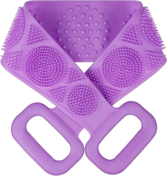 Scrubber Exfoliante e Pennello per la Massaggio per Bagno e Doccia - Utilizzo Doppio - Rimozione della Sporcizia e Massaggio - 70cm di Lunghezza - Blu