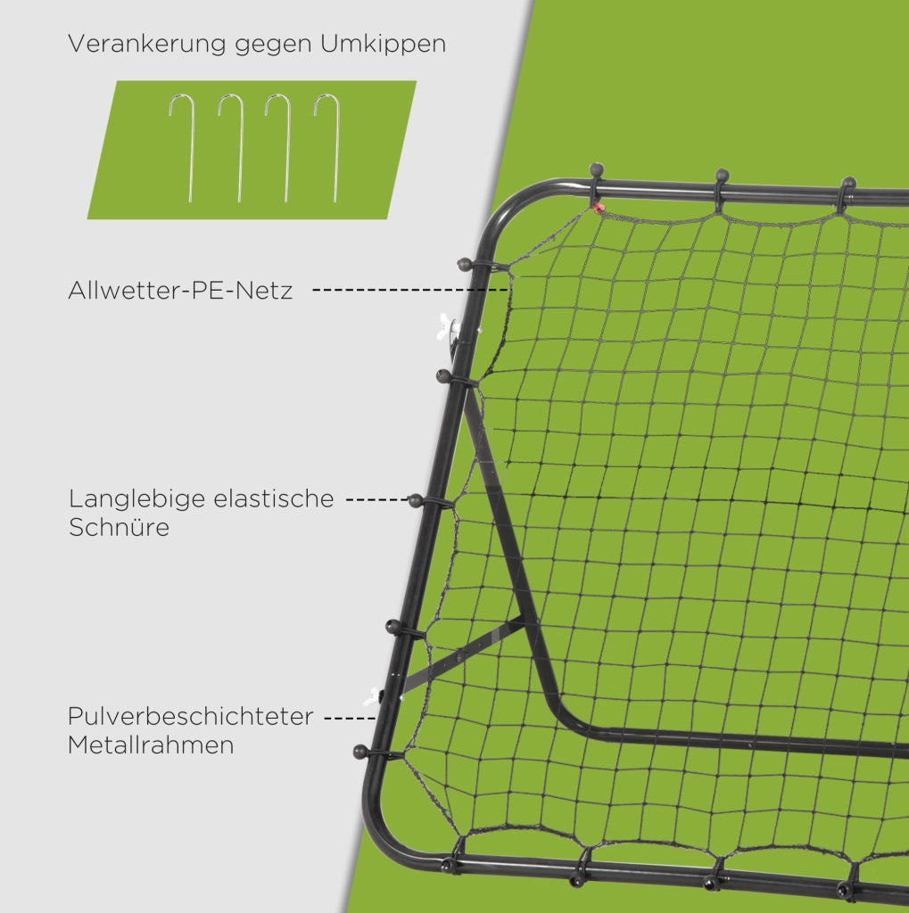 Rete Rebounder Sportiva Pieghevole Nera 96x80x96 cm