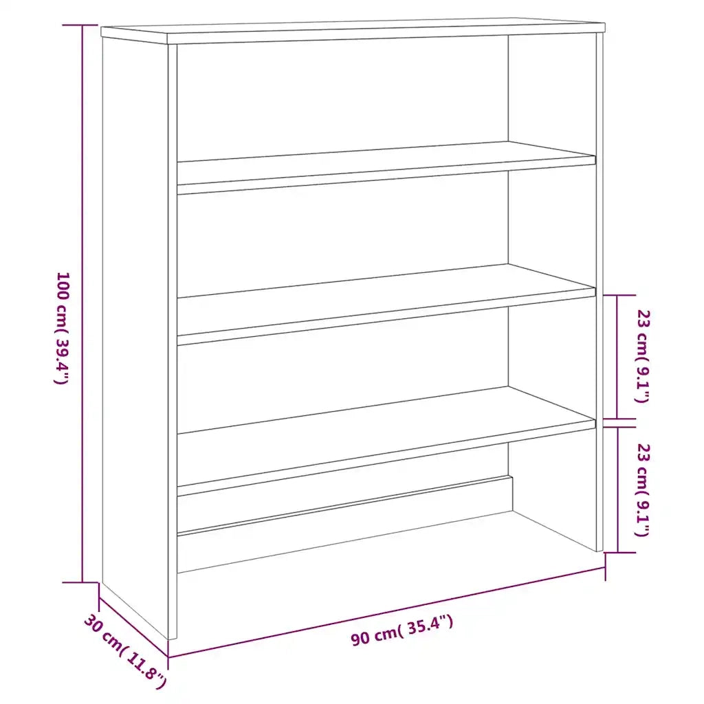 Ripiano per Credenza Grigio Scuro 90x30x100 cm in Legno di Pino cod mxl 13937