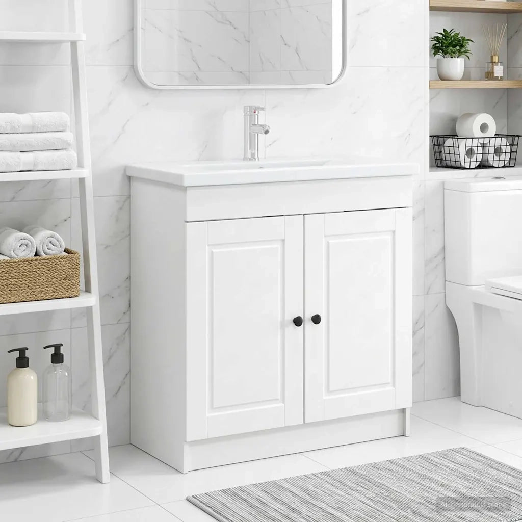 Mobiletto da bagno sotto il lavello Bianco 56 x 37,5 x 81 cm