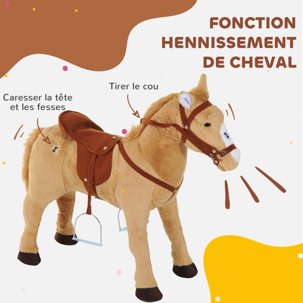 Casetta Bambini Cavallo Giocattolo con Suoni ¨C Zephmum ¨C Beige 85 cm