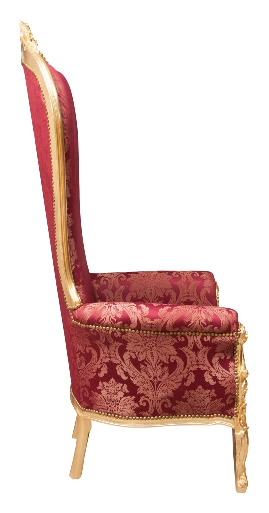 Biscottini Poltrona a trono stile francese Luigi XVI in legno massello di faggio L95XPR90XH185 cm