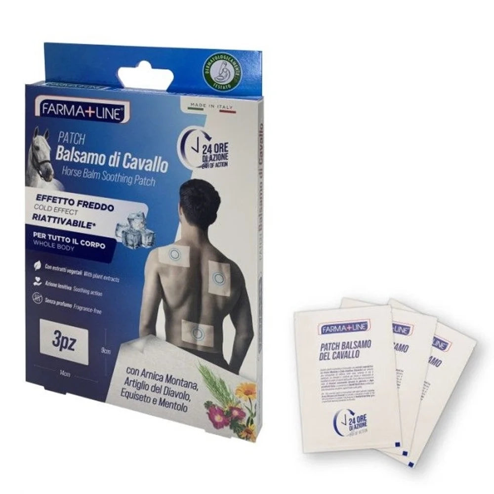 Trade Shop - Set 3pz Cerotti Patch Balsamo Cavallo Effetto Freddo Azione Lenitiva Corpo 9x14cm Cer7448a -