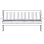 Cuscino per sedile da esterno Cuscino per panca a righe in poliestere blu e bianco resistente all'acqua 152 x 54 cm Giardino