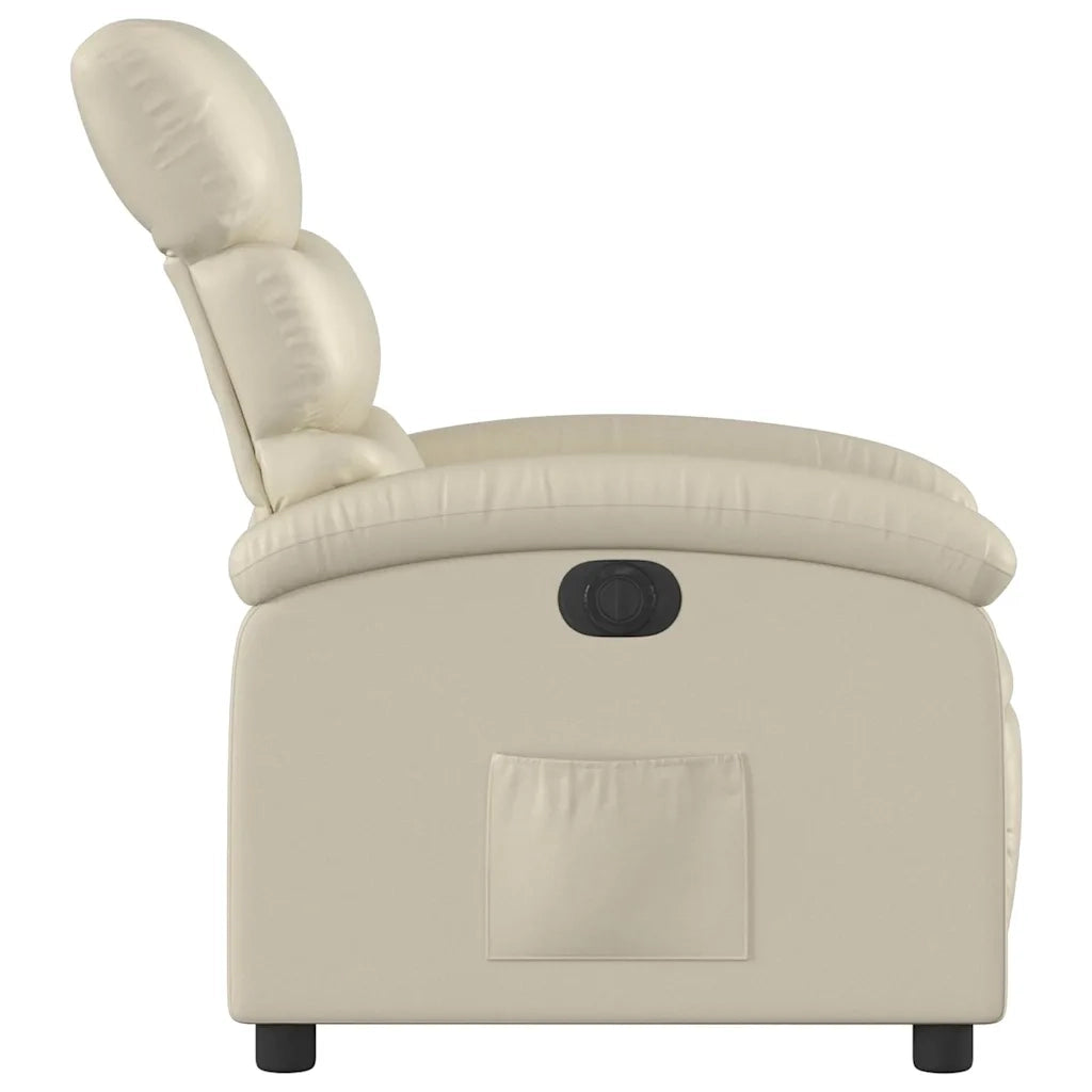 Divano Sedia-Poltrona Reclinabile Elettrica Crema in Similpelle 893617