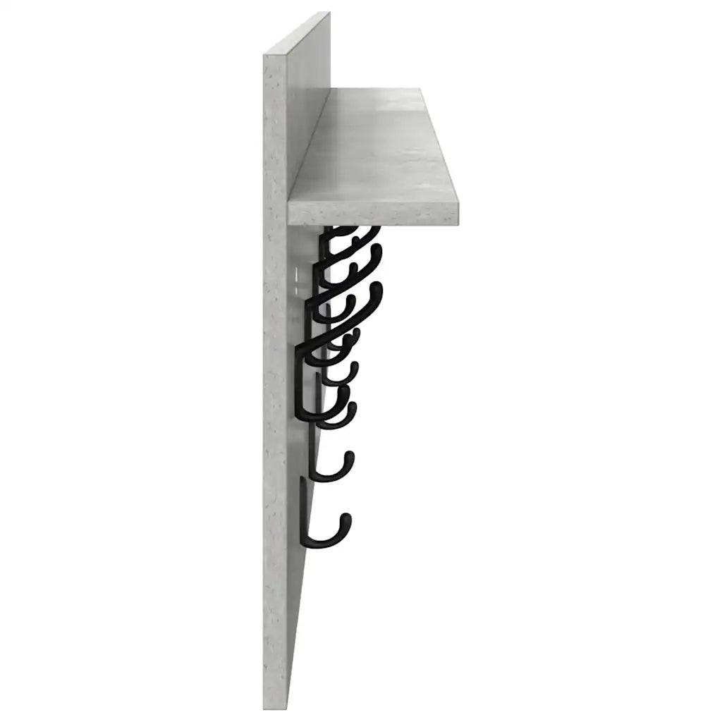 Appendiabiti a muro Grigio cemento 100 x 40 x 12 cm CFW7342184