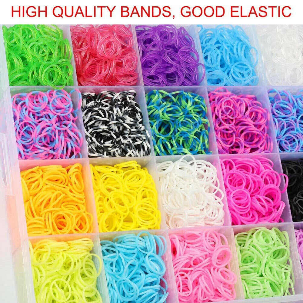 Set Braccialetti per Bambini con Elastici Colorati e Scatola ¨C zephmum ¨C 15000 Pezzi
