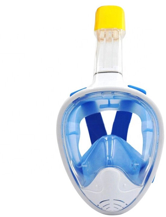 Snorkelmasker completo per nuoto, respiro, occhiali da sub, occhiali da sub, vetro, anti-condens, L/XL, blu