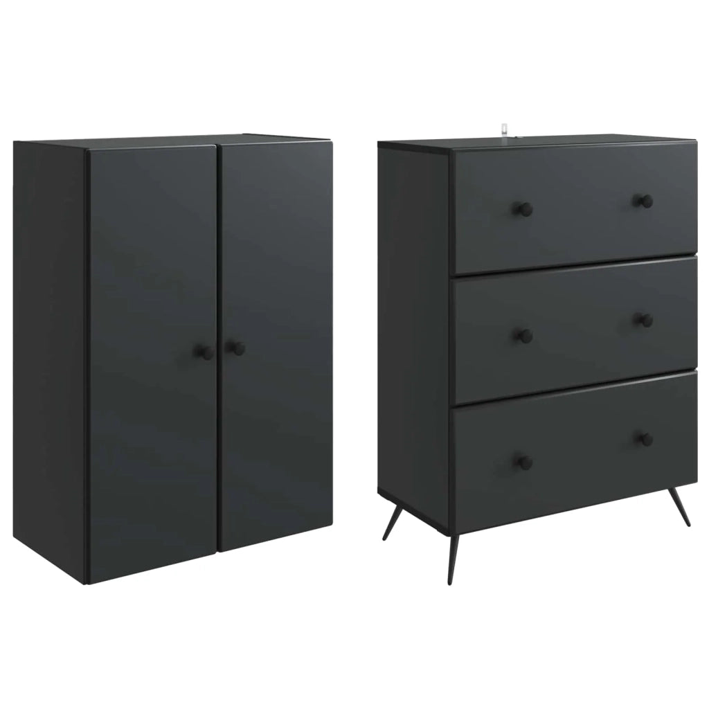 Set di armadi 2 pcs Nero 66 x 34,5 x 90 cm Legno ingegnerizzato 3416881