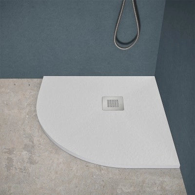 Piatto doccia semicircolare 80x80 bianco riducibile su misura Ten