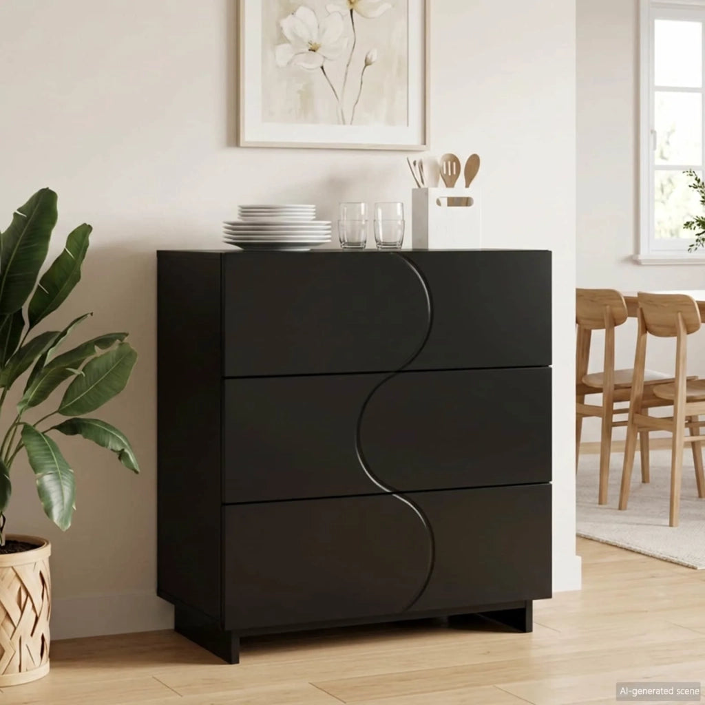 Credenza Nero 70 x 38 x 75 cm Legno ingegnerizzato 8011523