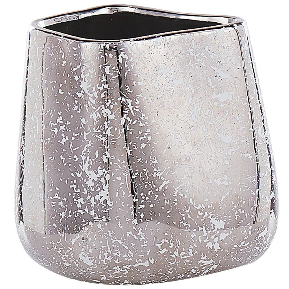 Vaso Decorativo Argento gres porcellanato 20 cm Accessorio Per La Casa Da Tavolo Pezzo Stile Glamour