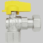 RUBINETTO A SQUADRO FEMMINA CON DADO GIREVOLE  1/2 x 1/2 G     F.I.V.
