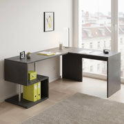 Annibi, Scrivania Angolare Made in Italy, 160x60x78h cm Grigio Ardesia
