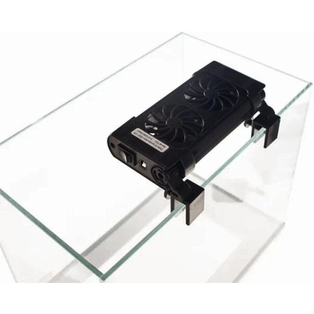 Trade Shop - Doppia Ventola Di Raffreddamento Per Acquario Ventilatore Doppio 12v 50mm Fs-602 -