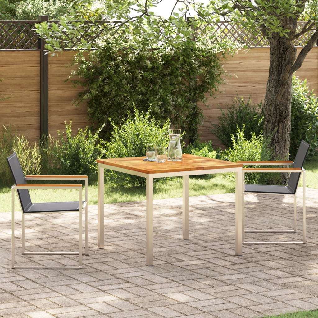 Set da Pranzo da Giardino  3 Pezzi in Legno Massello di Teak