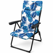 Sedia Sdraio Relax Cuscino Struttura Pieghevole Design Floreale 68x58x45/108cm