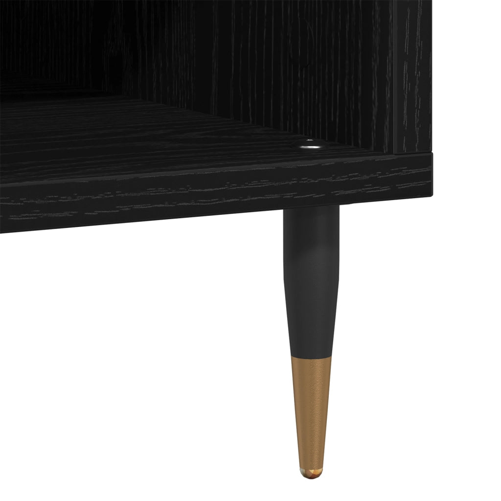 Armadio per dischi  Nero Rovere 84,5x38x48 cm Legno ingegnerizzato