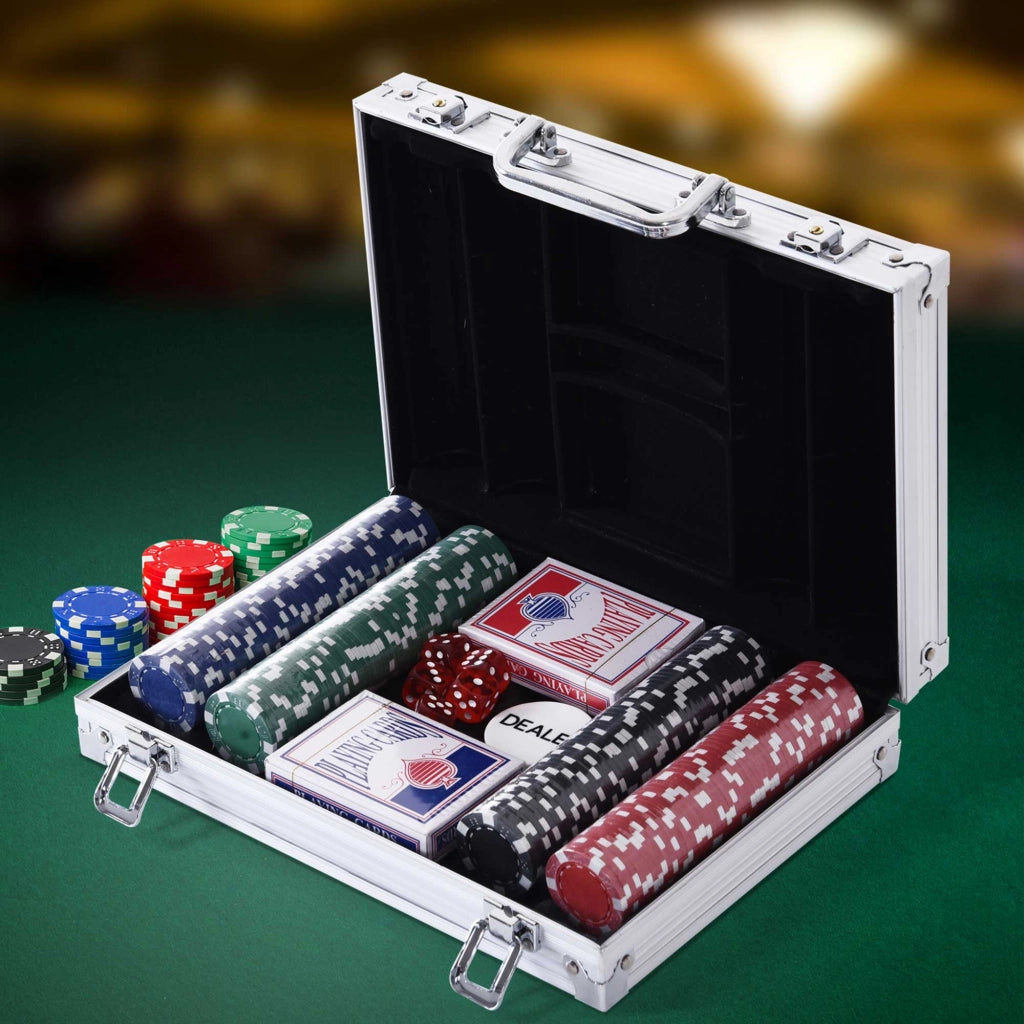 Set Poker Professionale in Alluminio ¨C Zephmum ¨C Valigetta con 200 Fiches e 2 Mazzi