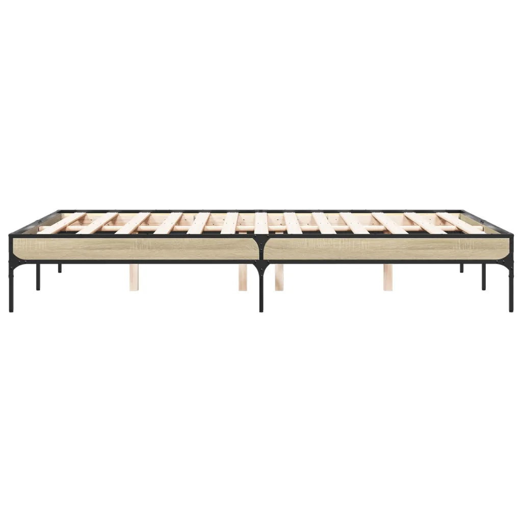 Giroletto-Struttura Letto Rovere Sonoma 120x200 cm in Legno Multistrato Metallo 403690