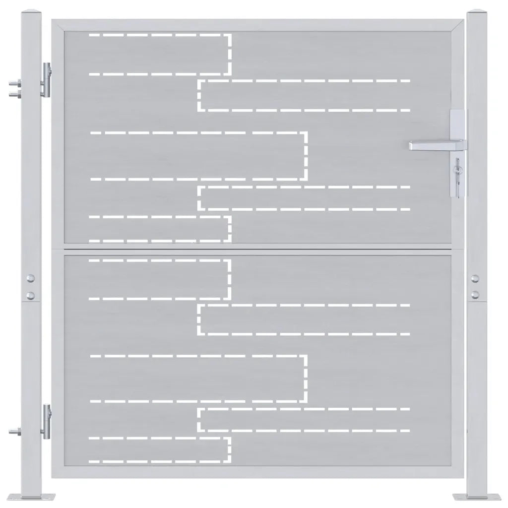 Cancello da giardino Argento 85 x 97 cm Acciaio inossidabile 3402575