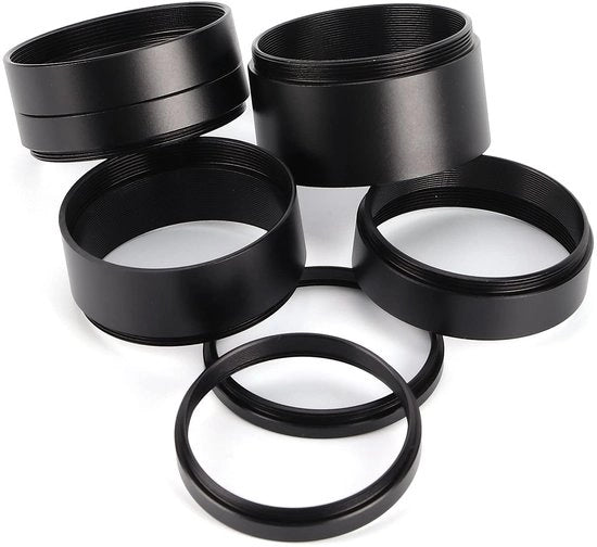 Set di Anelli di Allungamento per Telescopi Fotografici in Alluminio Leggero Zwart 8 pezzi, 3 5 7 10 12 15 20 30mm Adattatore per Lenti e Accessori Astronomici per Telescopi