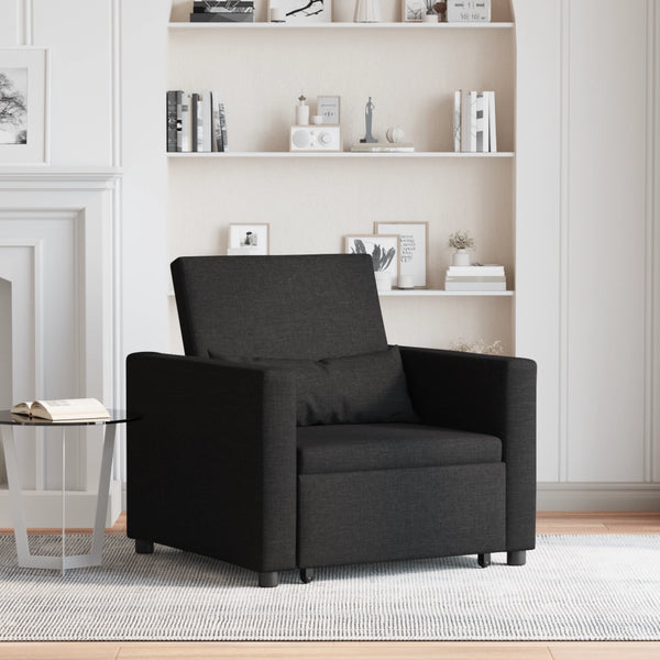 Divano letto singolo 3 in 1 Convertibile in tessuto nero