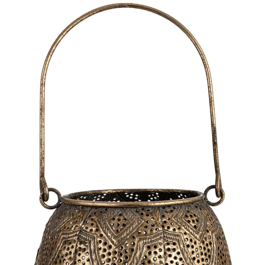 Portacandele in metallo dorato 16x16x18 cm (altezza)