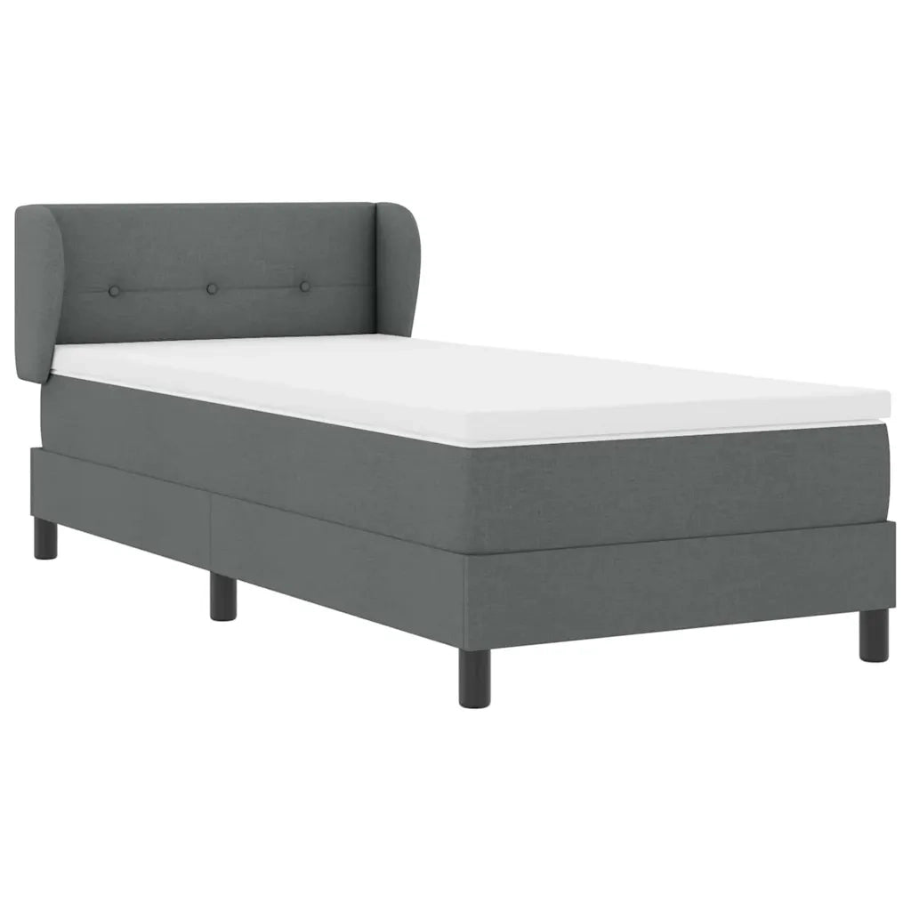 Letto a molle con materasso Grigio scuro 100 x 200 cm Tessuto 3340011