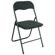 Sedia Pieghevole Imbottita Teddy  in Tessuto Bouclè da Interno Ufficio Casa Resistenti Ferro Leggere Colorate Com Verde