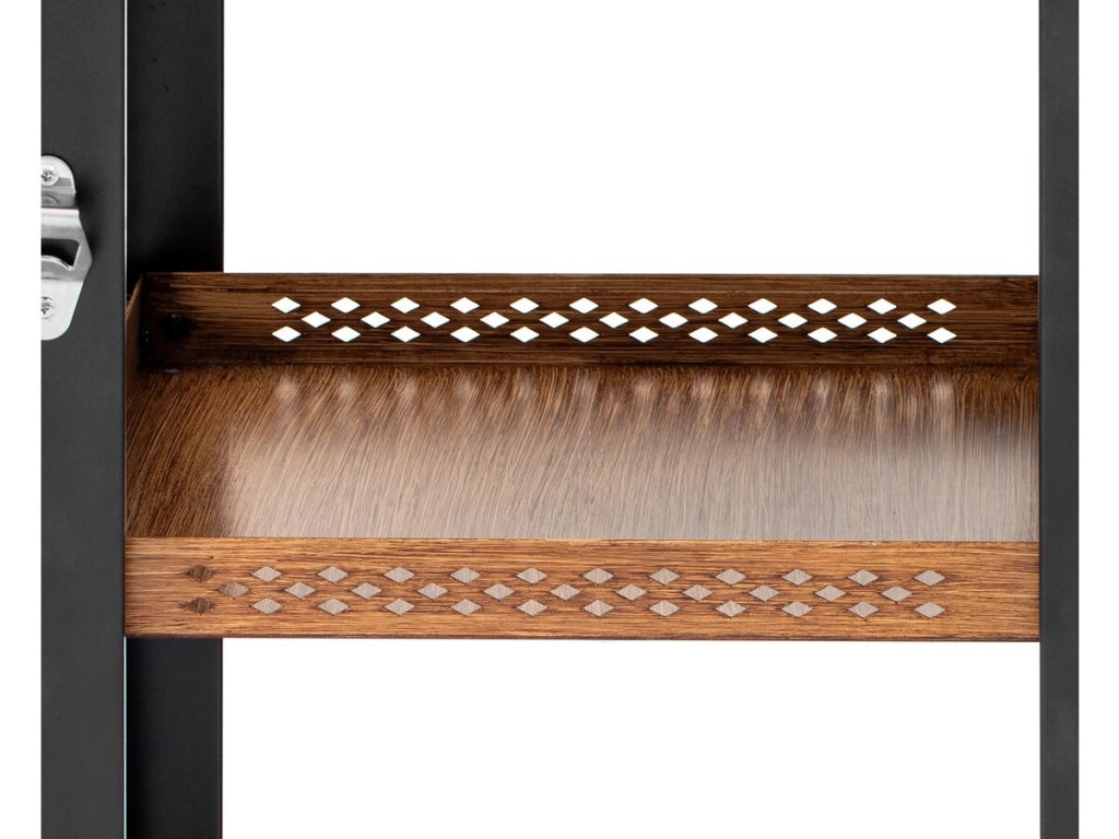 Carrello per barbecue "Gelia" 117 x 59 cm - Acciaio inossidabile - Nero