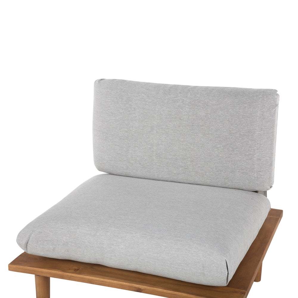 Set Divani Da Giardino Cuscini Grigi In Legno Massello Di Acacia Set Conversazione Da Esterno Moderno A 2 Posti Poltrone Con Tavolino Cuscini Grigi