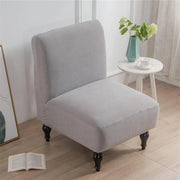 Sedile senza braccioli - Jacquard in suède - Rimovibile e lavabile - Stretch - Grigio chiaro - per hotel, caffè, salotto