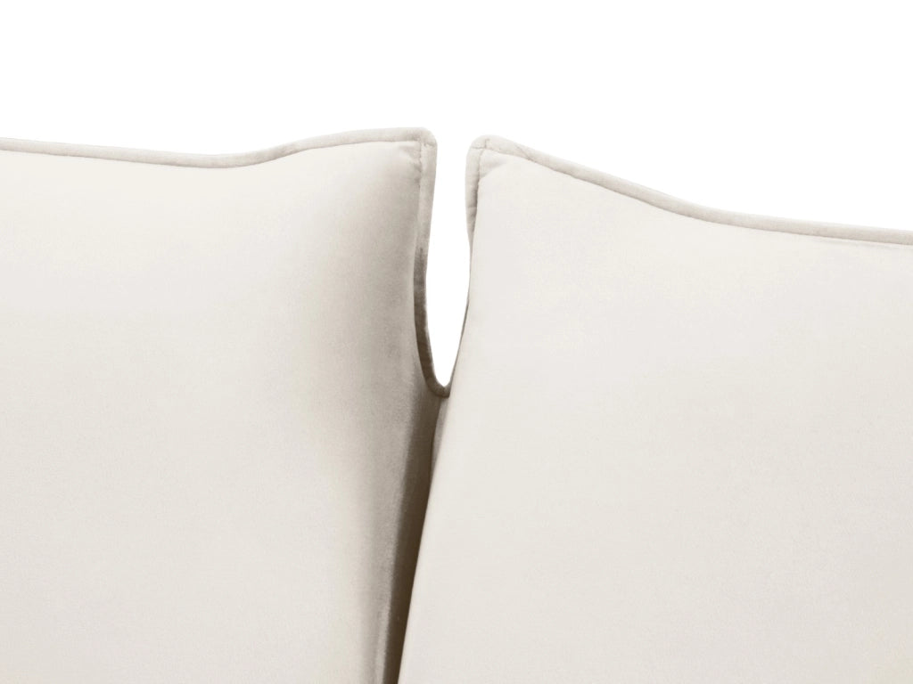 Cosmopolitan Design - Divano convertibile "Vienna" 2 posti in velluto beige chiaro 