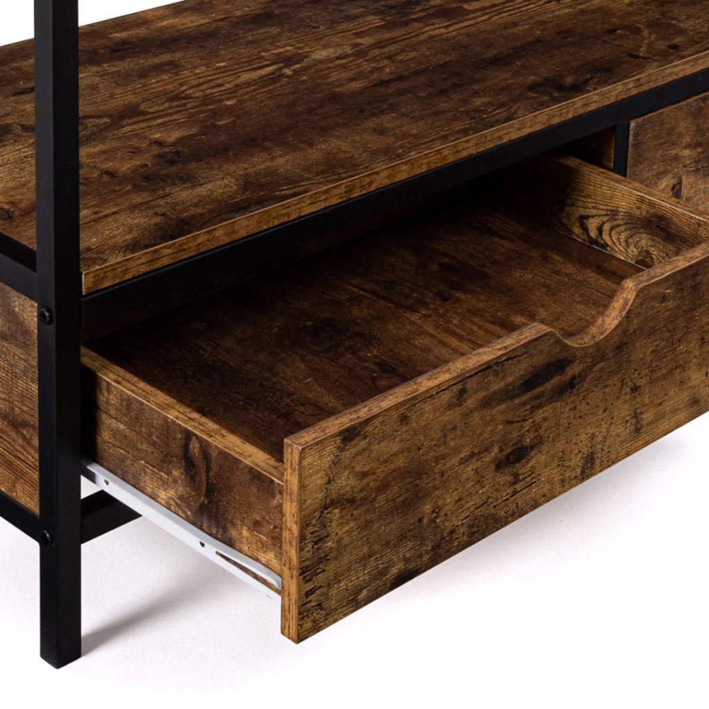 IDMarket - Porta TV 2 casseti effetto invecchiato con design industriale DAYTON