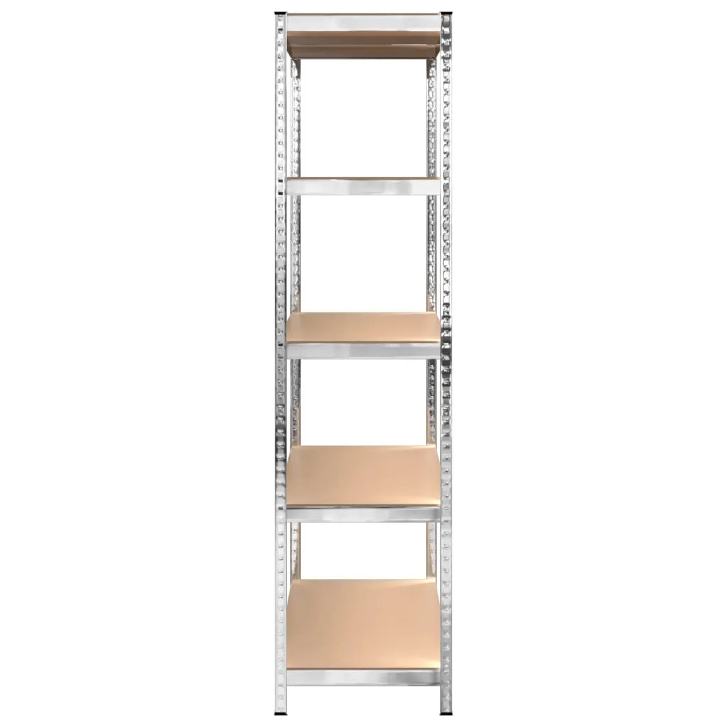 Scaffali Resistenti 5 Strati 2 pz Argento Acciaio e Multistrato cod mxl 51299