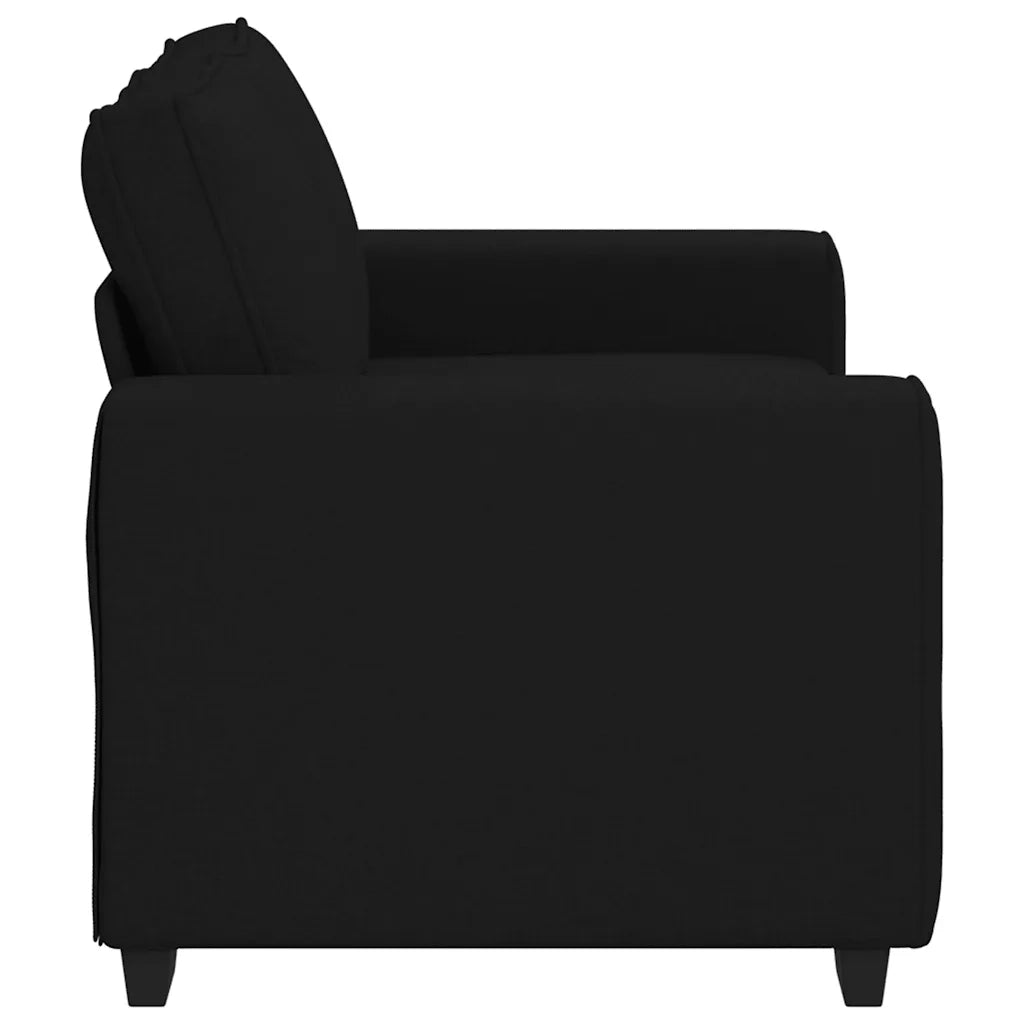 vidaXL Divano a 2 Posti Nero 120 cm in Tessuto
