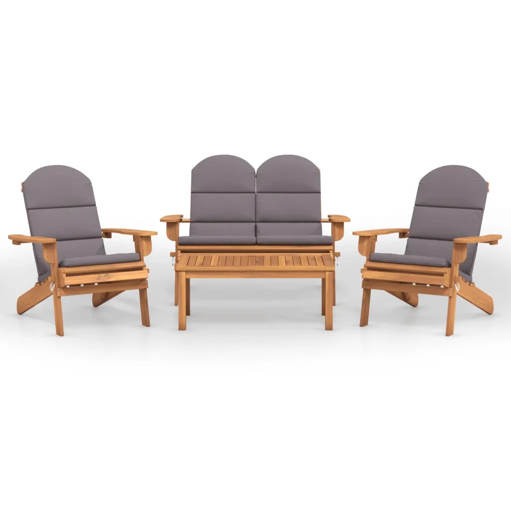 Set Salotto da Giardino Adirondack 4pz Legno Massello di Acaciacod mxl 102405