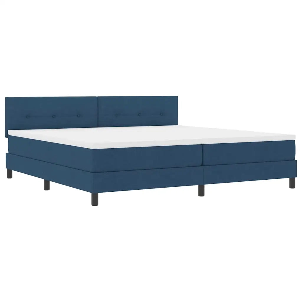 Letto a molle con materasso con led Blu 200 x 200 cm Tessuto