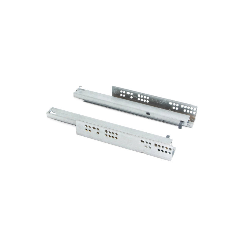 Set di guide per cassetti a scomparsa Silver, estrazione totale, chiusura soft, Profondità 300 mm, Acciaio, Zincato b..