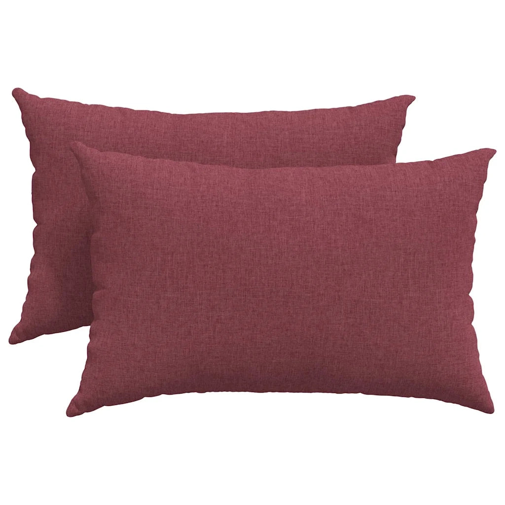 Cuscini da Divano 2 pz | Cuscini per sedie Rosso Vino 60 x 40 cm Tessuto