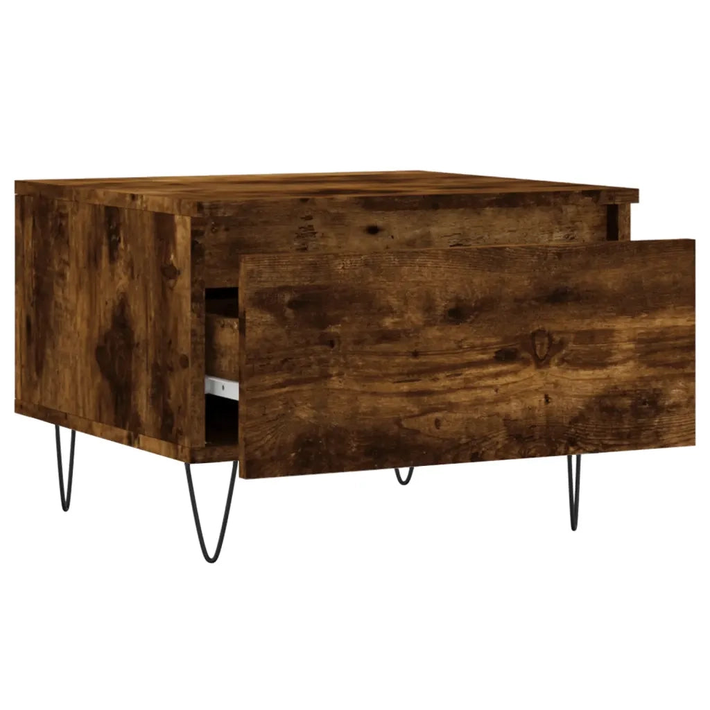 Tavolini Salotto 2pz Rovere Fumo 50x46x35 cm Legno Multistrato 830871