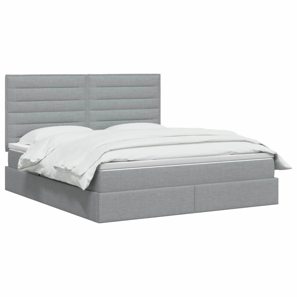 Letto con contenitore e materasso Grigio Chiaro 140 x 200 cm 3459444
