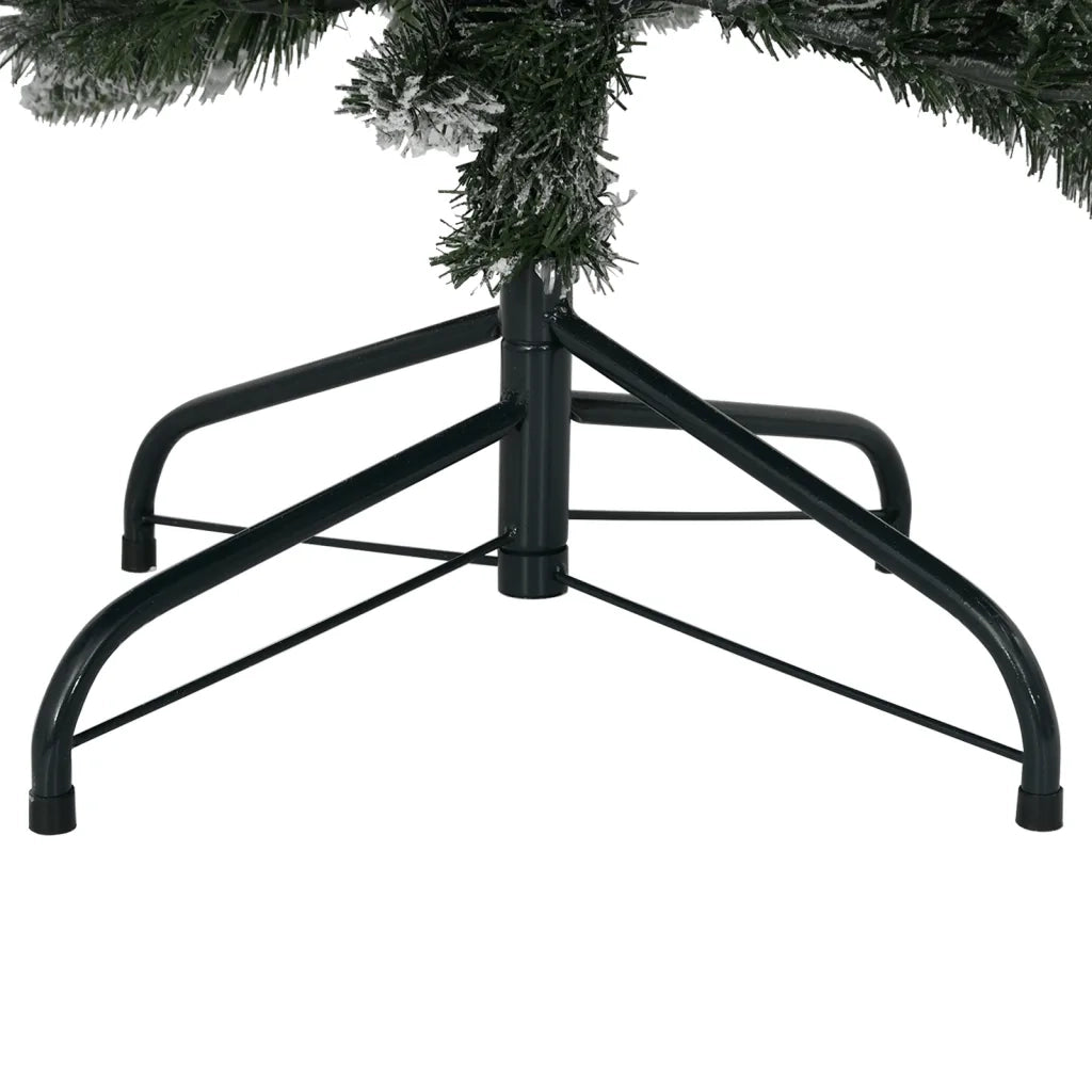 Albero di Natale Artificiale-Albero Natalizio con Neve Floccata 210 cm PVC e PE