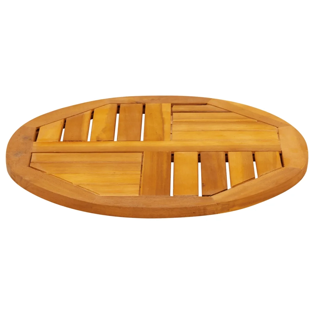 Piano per Tavolo Ø50x2 cm Rotondo in Legno Massello di Acacia 4004247
