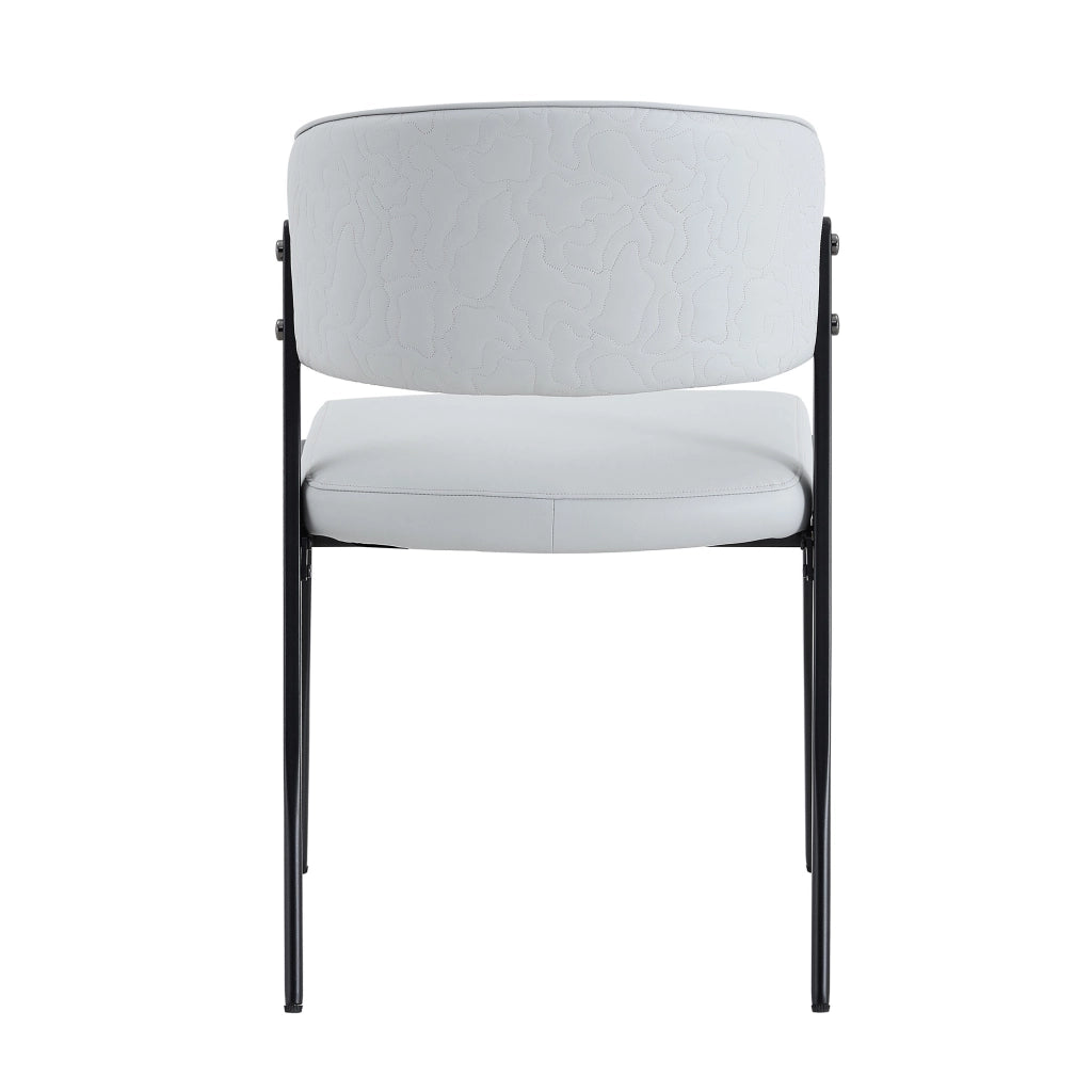 Set di 2 sedie da pranzo moderne in PU grigio chiaro con struttura in metallo