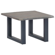 Tavolino da CaffÃ¨ con Bordi Vivi Grigio 60x60x40 cm Acacia