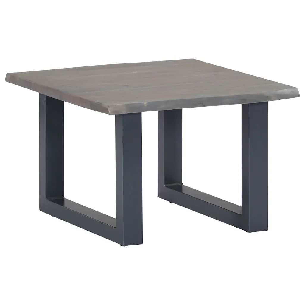 Tavolino da CaffÃ¨ con Bordi Vivi Grigio 60x60x40 cm Acacia
